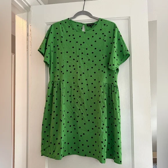 green polka dot dress asos Tuckernuck Metallic Green Plaid Mini Delaney Dress Hunter Green / XS main image 0